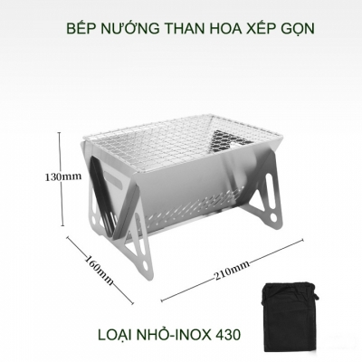 Bếp nướng du lịch xếp gọn bằng inox 430