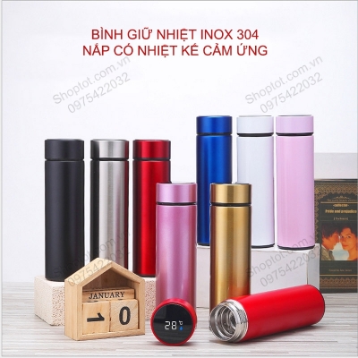 binh giu nhiet nap hien thi nhiet do cam ung