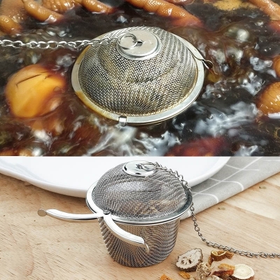 Bộ lọc pha trà, hầm thuốc bắc bằng inox 304 dạng lưới, hình trụ tròn, loại cực đại 110x95mm