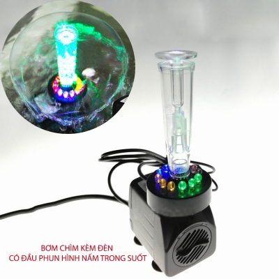 bom tieu canh kem den led va dau phun nam