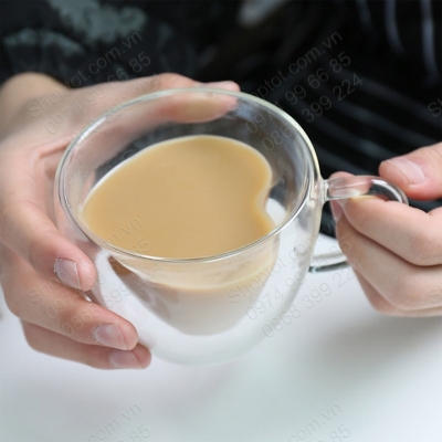 ly thủy tinh 2 lớp hình trái tim