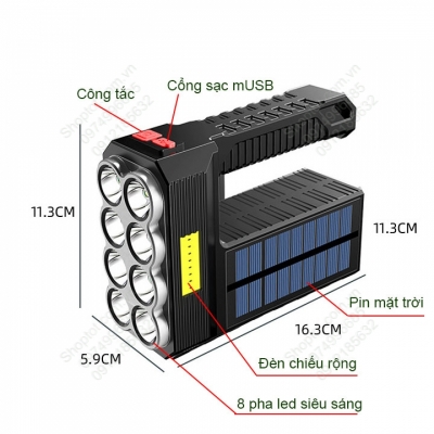 den pin led cam tay nang luong mat troi