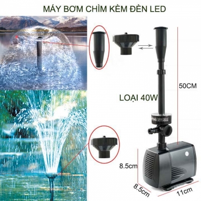 may bom tieu canh 40W kem den led
