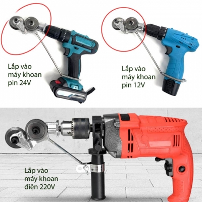 Dau cat ton thong minh gan may khoan