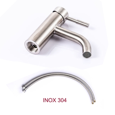 voi chậu rửa mặt nóng lạnh bằng inox 304