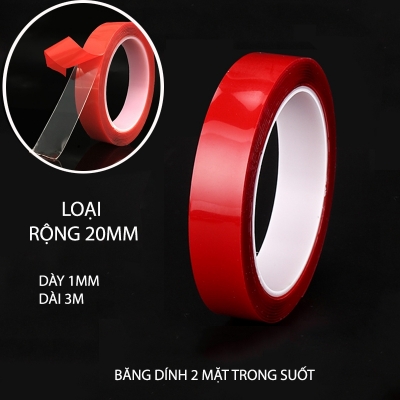 bang dinh 2 mat trong suot day 20mm