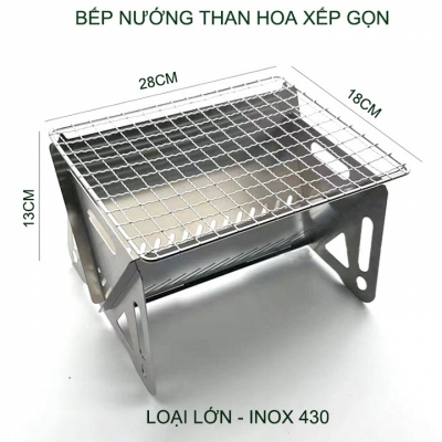 Bếp nướng du lịch xếp gọn bằng inox 430