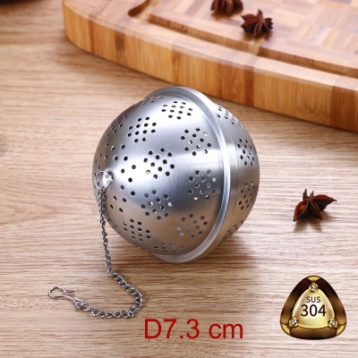 Dụng cụ lọc pha trà hình cầu D73mm làm bằng Inox 304 đục lỗ