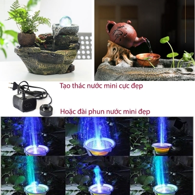 bom tao thac nuoc kem den led