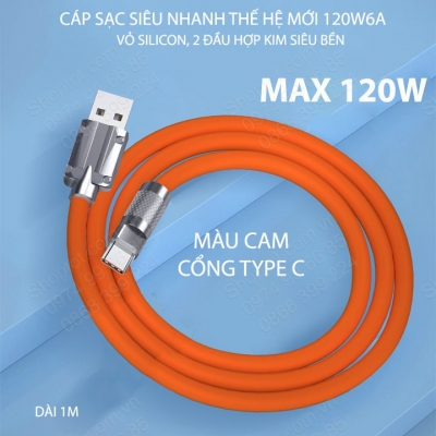 cáp sạc nhanh thế hệ mới 120W