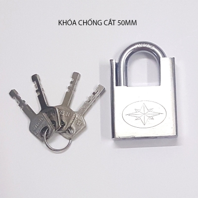 Khóa chống cắt bằng thép cứng 5cm kèm 4 chìa khóa