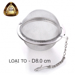 Dụng cụ lọc pha trà loại to hình cầu lưới làm bằng INOX SUS304 – đường kính 80mm