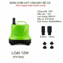 Bơm chìm hút cặn đáy bể cá 12W (không chổi than)