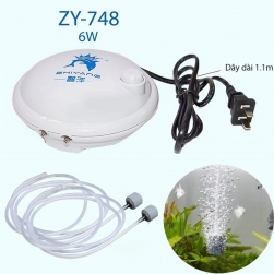 Máy sủi tạo khí oxy cho bể cá cảnh 2 đầu ZY748-6W có thể điều chỉnh lưu lượng bơm