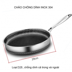 Chảo từ chống dính CX-028 bằng inox 304, loại D28cm