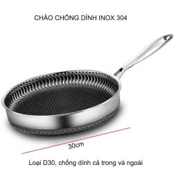 Chảo từ chống dính CX-030 bằng inox 304, loại D30cm