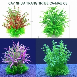 01 Cây nhựa thủy sinh trang trí bể cá cảnh, mẫu CS (có nhiều mẫu cây tùy chọn)