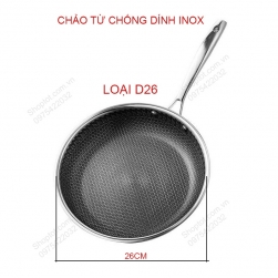 Chảo từ chống dính DT02 bằng inox, loại D26cm