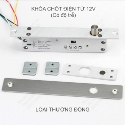 Khóa chốt cửa điện từ thường khóa 12VDC có độ trễ 0-3-6-9 giây, loại 5 dây