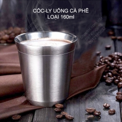 Cốc ly uống cà phê bằng inox 304 loại 2 lớp, chuyên dùng uống cà phê, uống trà đa năng