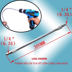 Thanh nối dài tua vít uốn cong linh hoạt, đầu lục giác 6.35 (dài 30cm)
