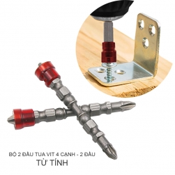 Bộ 2 đầu tua vít 4 cạnh 2 đầu có nam châm từ tính