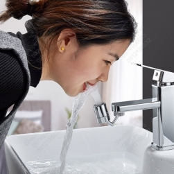 Đầu vòi nước xoay 720 độ làm bằng hợp kim đồng mà crom sáng bóng, đầu nhựa ABS 01 chế độ tạo bọt