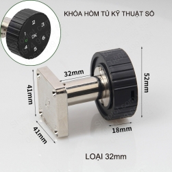 Khóa số điện tử KTS138 cho hòm tủ, ngăn kéo bàn, mặt tròn 6 mã số có thể thay đổi được