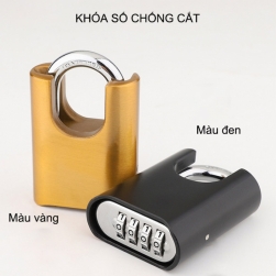Khóa số chống cắt HD05, loại 4 mã số thay đổi được, móc khóa thép cứng D8mm, vỏ hợp kim kẽm mạ không gỉ