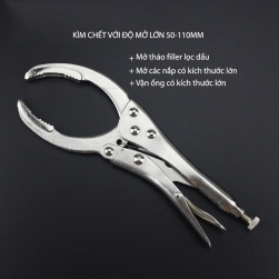 Kìm chết độ mở lớn, dùng tháo Filler lọc dầu, vặn các khớp nối lớn từ D5-11cm