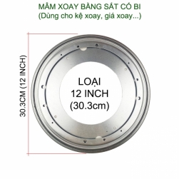 01 Mâm xoay kệ sách, bàn, tủ đa năng bằng thép chống gỉ, có bi (Loại 12 inch-303mm)