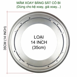 01 Mâm xoay kệ sách, bàn, tủ đa năng bằng thép chống gỉ, có bi (loại 14 inch-350mm)