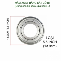 01 Mâm xoay kệ sách, bàn, tủ đa năng bằng thép chống gỉ, có bi (Loại 5.5 Inch-139mm)