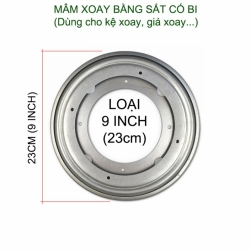 01 Mâm xoay kệ sách, bàn, tủ đa năng bằng thép chống gỉ, có bi (Loại 9 inch - 230mm)