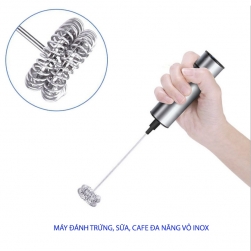 Máy đánh trứng, sữa, cà phê đa năng MFB1501A với đầu lò xo kép, vỏ inox 304 không gỉ