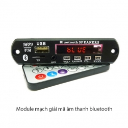 Module mạch giải mã âm thanh từ USB, thẻ nhớ, Line in, FM radio, kết nối Bluetooth kèm điều khiển từ xa (remote) – 12VDC