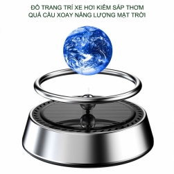 Đồ trang trí xe hơi kiêm để sáp thơm, quả cầu tự quay bằng năng lượng mặt trời rất đẹp và độc đáo