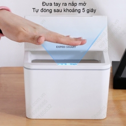 Thùng rác Mini để bàn cảm biến thông minh, tự động đóng mở nắp. Dùng để rác, để đồ cá nhân, để đồ nhà bếp, để đồ nhà tắm rất tiện dụng
