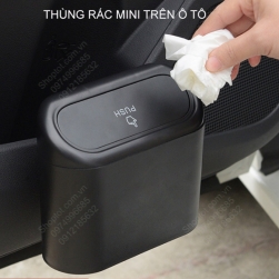 Thùng rác mini trên xe ô tô, loại gắn cửa xe, gắn ghế sau