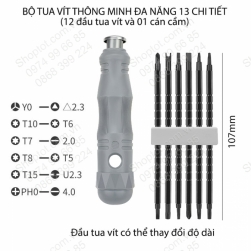 Bộ tua vít đa năng thông minh 13 chi tiết, có thể thay đổi chiều dài