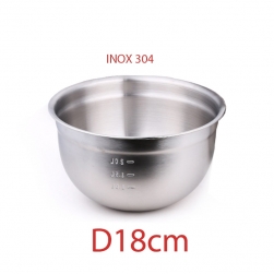 Tô (bát) bằng inox 304 D18cm dùng trộn bột làm bánh, trộn salad, để củ quả đa năng