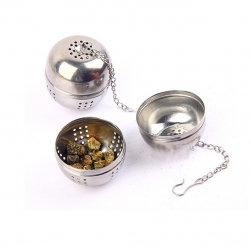 Dụng cụ lọc pha trà hình cầu làm bằng Inox sáng bóng