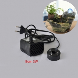 Máy bơm chìm 3W kèm 4 bóng led nhiều màu cho thác nước mini, bể cảnh, tiểu cảnh