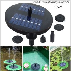 Máy bơm chìm mini kèm tấm pin mặt trời hình tròn gắn liền JT160F2 cho đài phum nước mini, bể cảnh