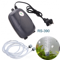 Máy bơm sủi tạo khí oxy cho bể cá cảnh loại 02 đầu RS390 (màu đen)