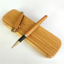 Bút ký mực bi (cây viết) vỏ tre kèm hộp tre