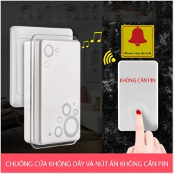 Chuông cửa không dây 32 kiểu chuông với nút ấn chuông không cần pin