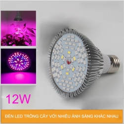 Bóng đèn led trồng cây trong nhà 12W đui xoáy E27 tản nhiệt nhôm