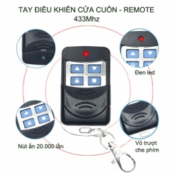Điều khiển cửa cuốn mã gạt hoặc cố định, tần số 433Mhz (Remote)