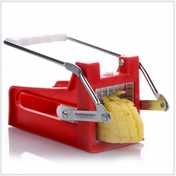 Dụng cụ cắt khoai tây và củ quả chiên bằng nhựa và thép inox (màu đỏ)